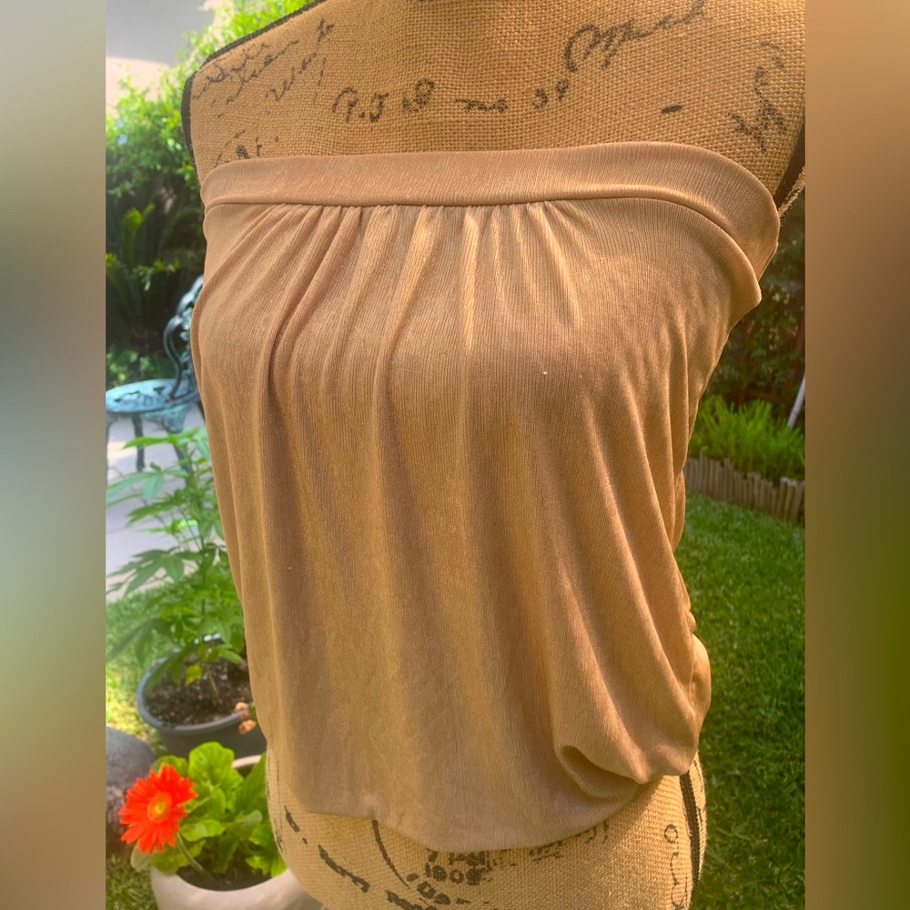 2/$30 Vintage Golden Tan Off-Shoulder Top